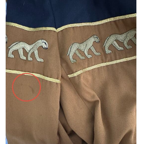 Vintage Stephanie Queller lioness blazer jacket size 14 large tan black gold - Picture 7 of 9